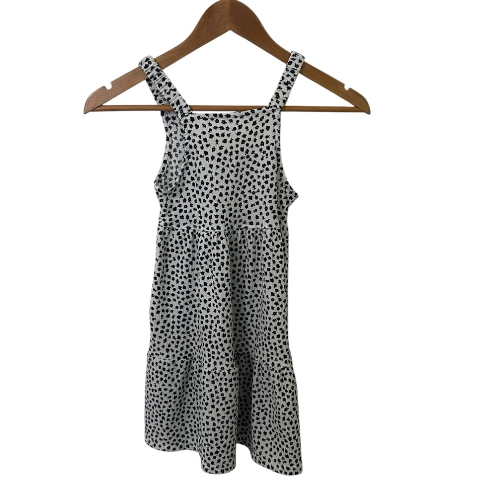 ZARA Kids Black & White Spotted Floral Sleeveless Dress - Size 7 (Girls)